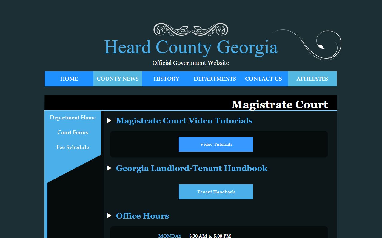 Heard County arrest records and court charges Magistrate Court page
