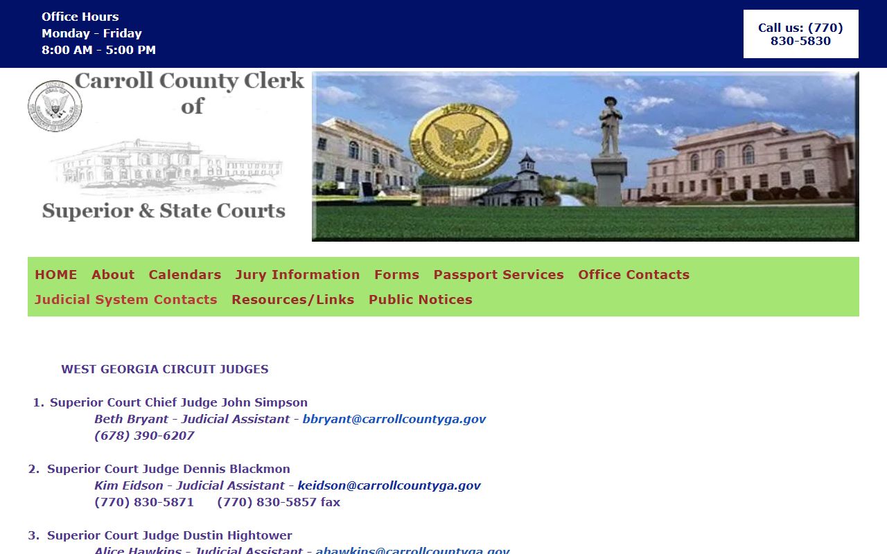 Heard County court dockets West Georgia Circuit judicial contacts page