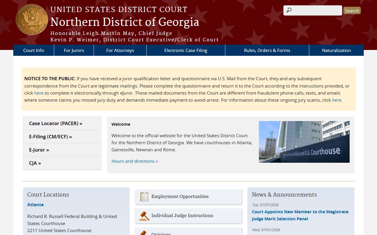 Northern District of Georgia source for Heard County federal court records