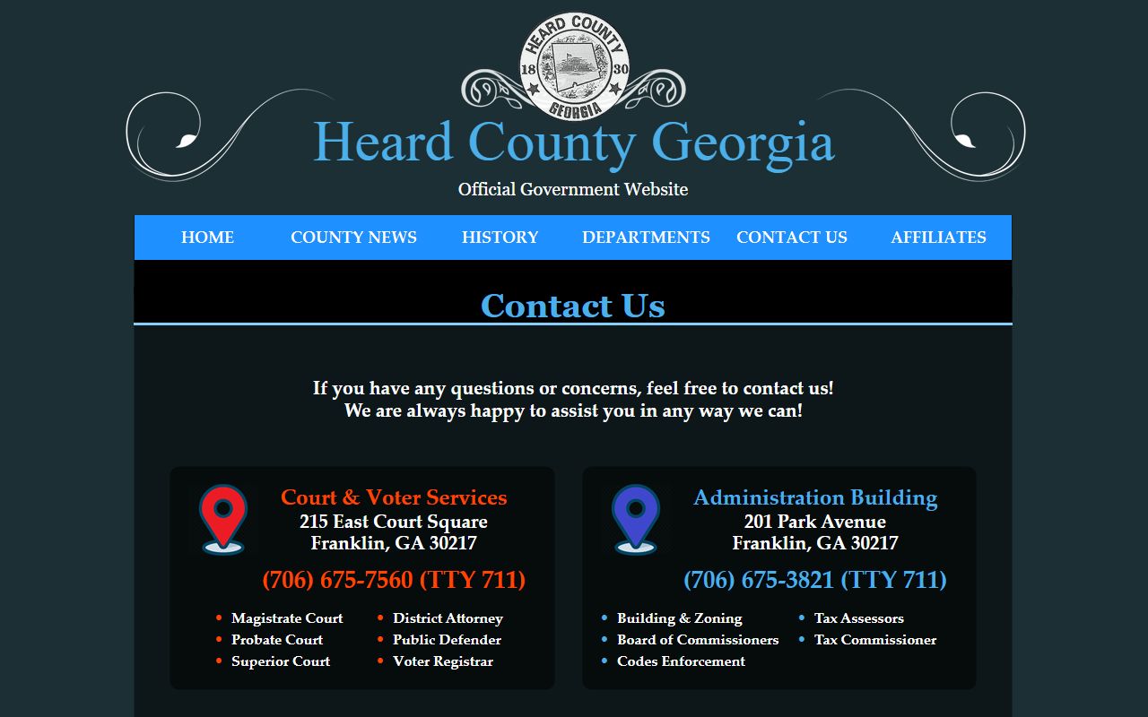 Heard County court records contact and open records page