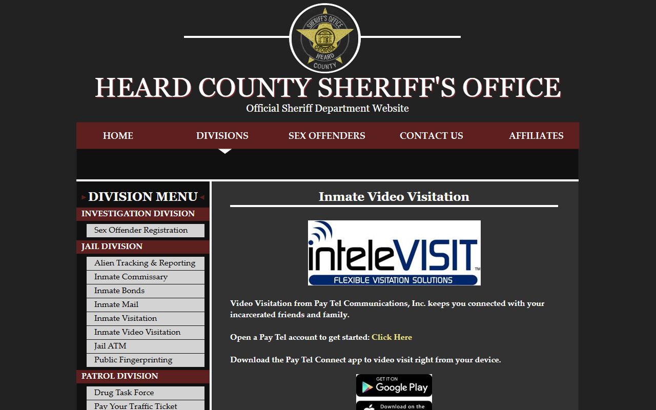 Heard County inmate records video visitation through Pay Tel InteleVISIT