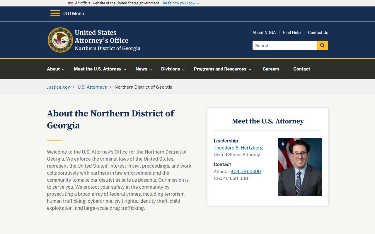 Heard County warrant records and Northern District of Georgia federal prosecution resource